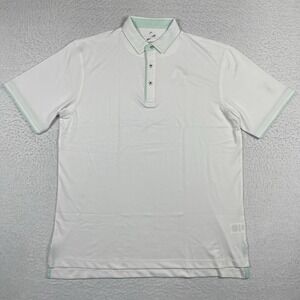 Head Golf Polo Shirt Mens Large White Mint Green Performance Short Sleeve